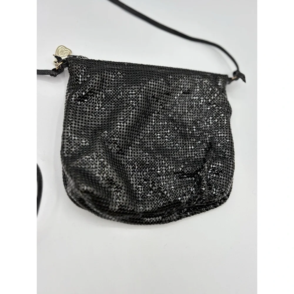 Whiting & Davis Black Evening Shoulder Bag Mesh Formal Cocktail Made USA Vintage